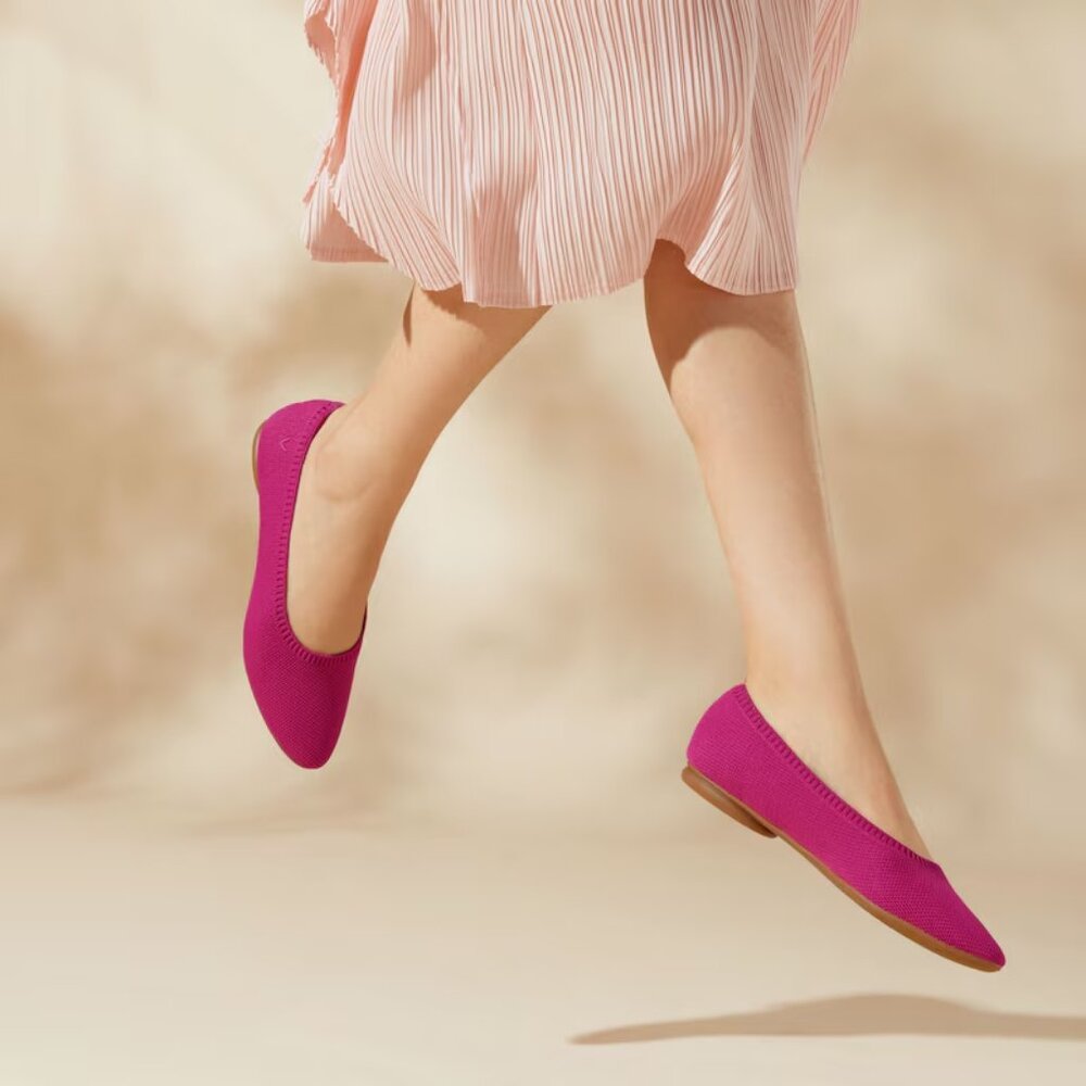 Vivaia Tamia Almond Toe Flat Pink Size 39.5 8.5 GUC